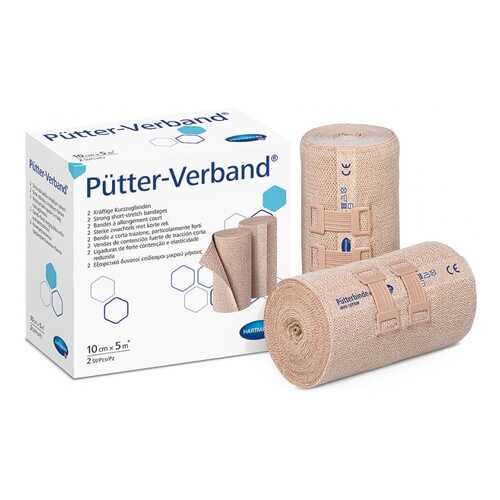 Бинт Putter-verband эластичный среднерастяжимый телесный с зажимами 5 м х 10 см 2 шт. в Аптека Миницен