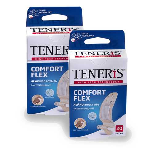 Лейкопластырь TENERIS COMFORT FLEX бактерицидный с ион. серебра 20+20 шт. в Аптека Миницен