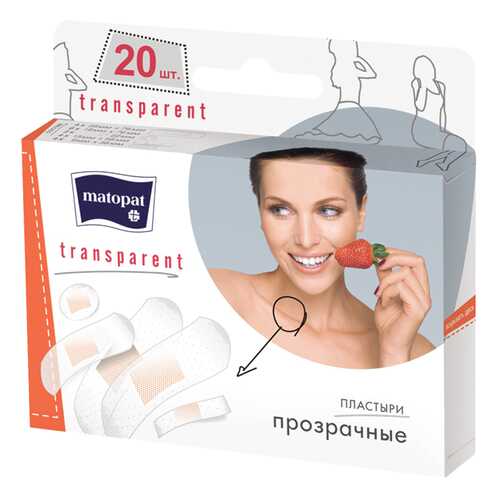 Пластырь, 5 размеров, 20 шт. Matopat Transparent в Аптека Миницен