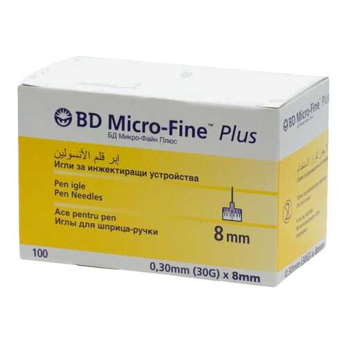 Иглы BD Micro-Fine Plus для шприц-ручки 0,3 х 8 мм 100 шт. в Аптека Миницен
