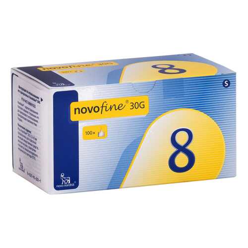 Иглы NovoFine для шприц-ручки 0,3 х 8 мм 100 шт. в Аптека Миницен
