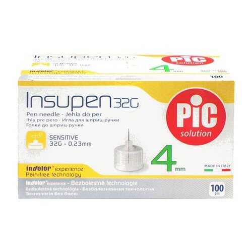 Иглы одноразовые Insupen к шприц-ручке 32G 0.23mm x 4mm 100 шт. в Аптека Миницен