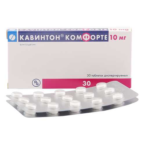 Кавинтон Комфорте таблетки диспергируемые 10 мг 30 шт. в Аптека Миницен