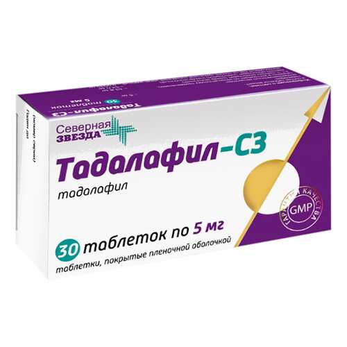 Тадалафил-СЗ таблетки, покрытые пленочной оболочкой 5 мг №30 в Аптека Миницен