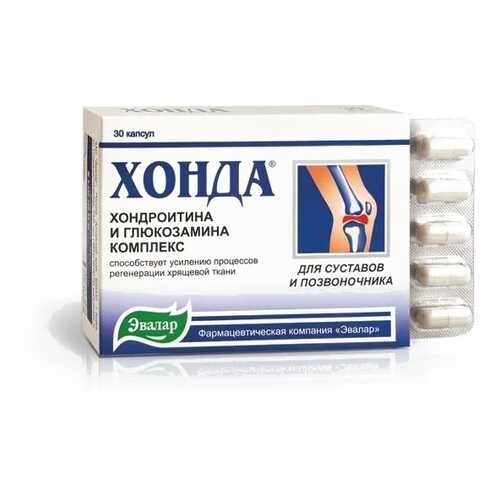 Хонда (глюкозамин и хондроитин), 30 капсул, Эвалар в Аптека Миницен