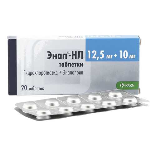 Энап-HЛ таблетки 12.5 мг+10 мг 20 шт. в Аптека Миницен