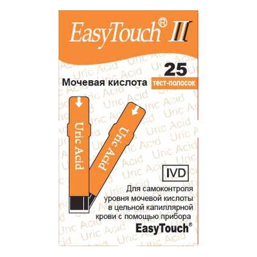Тест-полоски EasyTouch на мочевую кислоту 25 шт. в Аптека Миницен