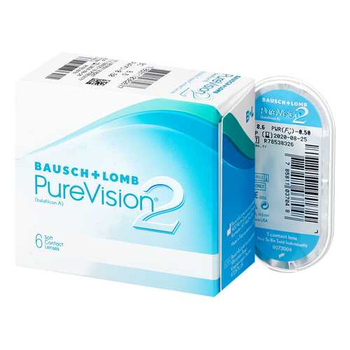 Контактные линзы PureVision 2 6 линз +1,00 в Аптека Миницен
