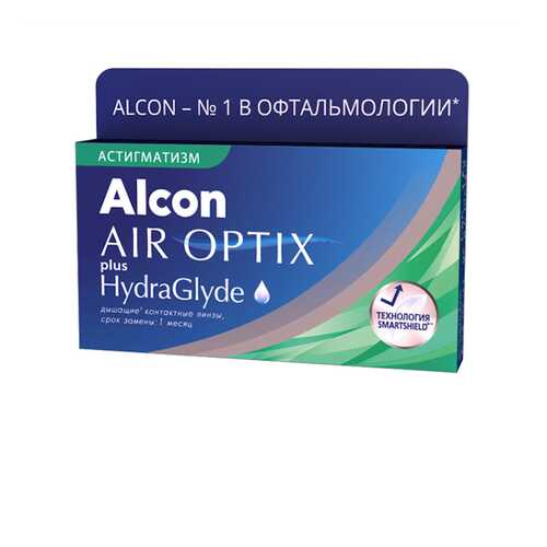 Контактные линзы AirOptix HydraGlyde for Astigmatism 3 шт. PWR -4,00, CYL -0,75, AXIS 020 в Аптека Миницен
