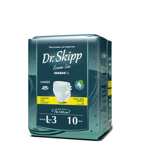 Подгузники для взрослых Dr. Skipp Econom Line размер L 10 шт. в Аптека Миницен
