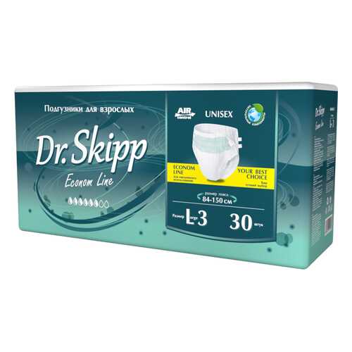 Подгузники для взрослых Dr. Skipp Econom Line размер М 30 шт. в Аптека Миницен