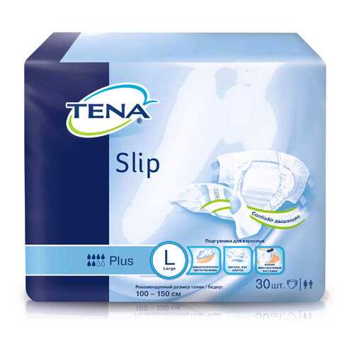 Подгузники для взрослых Tena Slip Plus L дыщащие 30 шт. в Аптека Миницен