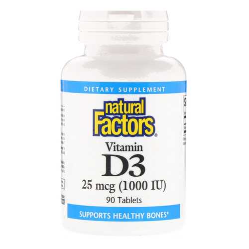 Витамин D3 Natural Factors 25 мкг 1000 ме таблетки 90 шт. в Аптека Миницен